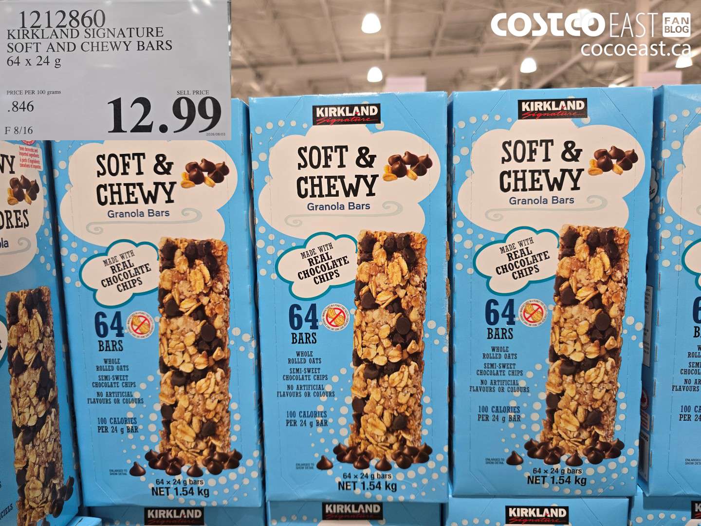 1212860 KIRKLAND SIGNATURE SOFT AND CHEWY BARS 64 X 24 G $12.99