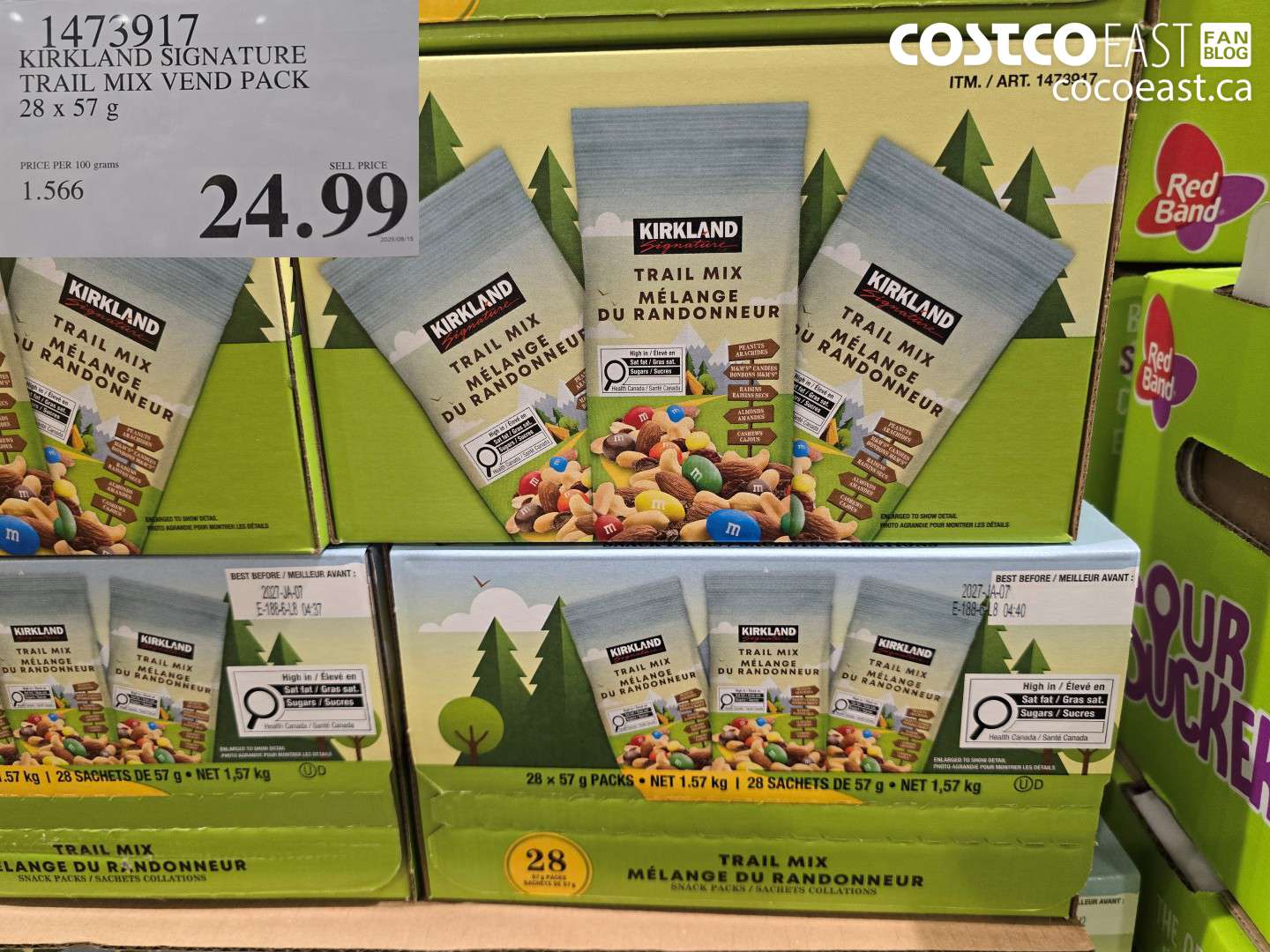 1473917 KIRKLAND SIGNATURE TRAIL MIX VEND PACK 28 X 57 G $24.99