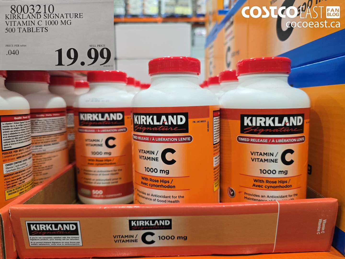 8003210 KIRKLAND SIGNATURE VITAMIN C 1000 MG 500 TABLETS $19.99