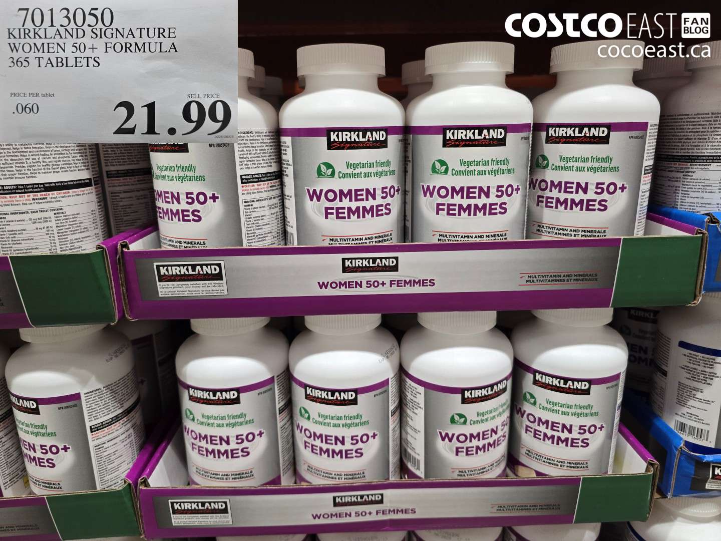 7013050 KIRKLAND SIGNATURE WOMEN 50+ FORMULA 365 TABLETS $21.99