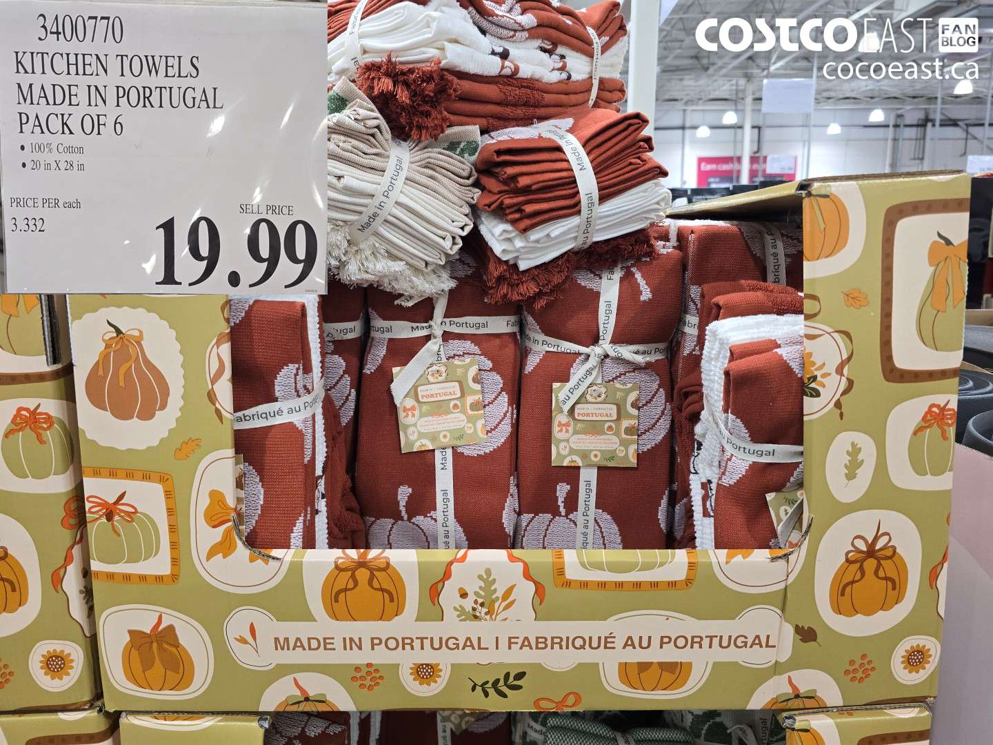 3400770 KITCHEN TOWELS MADE IN PORTUGAL PACK OF 6 $19.99