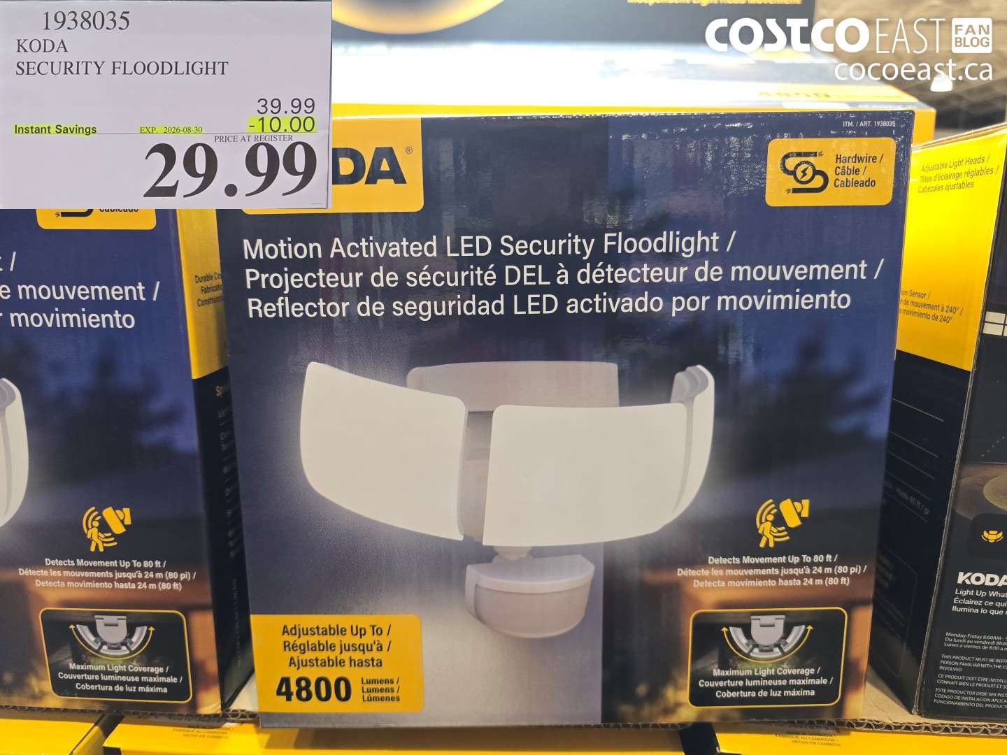 1938035 KODA SECURITY FLOODLIGHT ($10.00 INSTANT SAVINGS EXPIRES ON 2026-08-30) $29.99