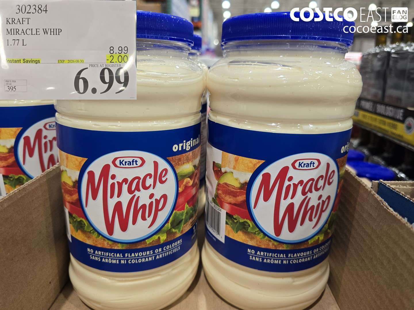 302384 KRAFT MIRACLE WHIP 1.77 L ($2.00 INSTANT SAVINGS EXPIRES ON 2026-08-30) $6.99