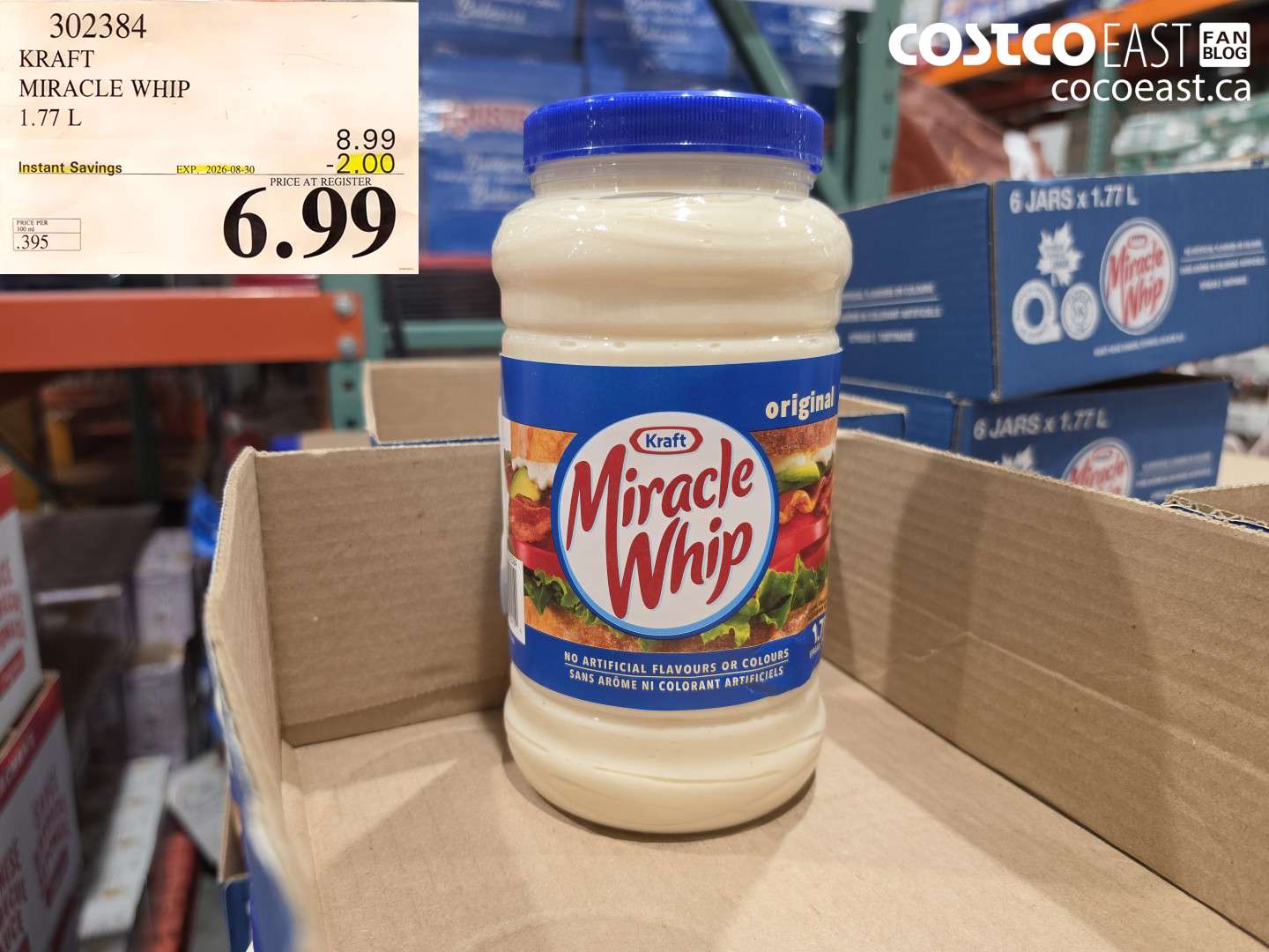 302384 KRAFT MIRACLE WHIP 1.77 L ($2.00 INSTANT SAVINGS EXPIRES ON 2026-08-30) $6.99
