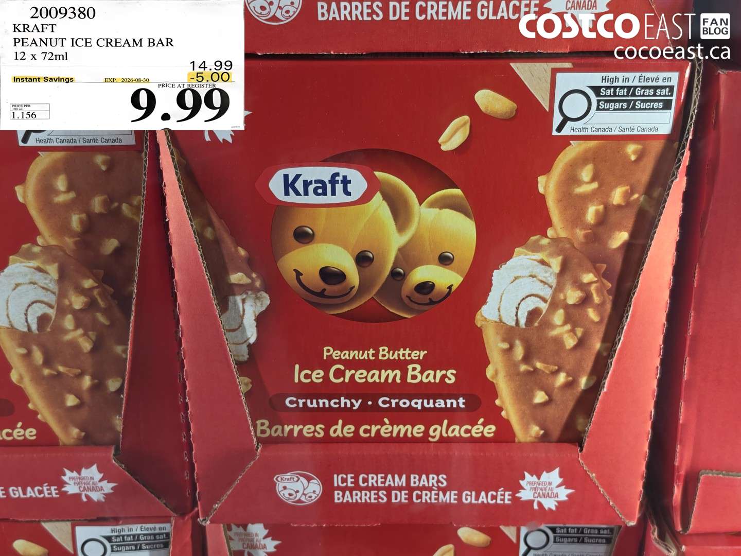 2009380 KRAFT PEANUT ICE CREAM BAR 12 X 72ML ($5.00 INSTANT SAVINGS EXPIRES ON 2026-08-30) $9.99