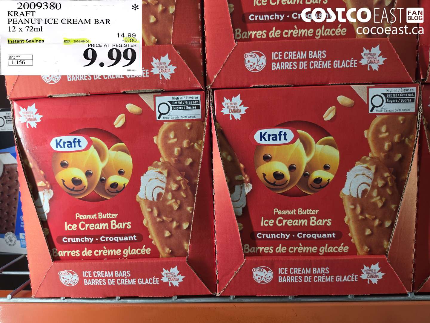2009380 KRAFT PEANUT ICE CREAM BAR 12 X 72ML ($5.00 INSTANT SAVINGS EXPIRES ON 2026-09-06) $9.99