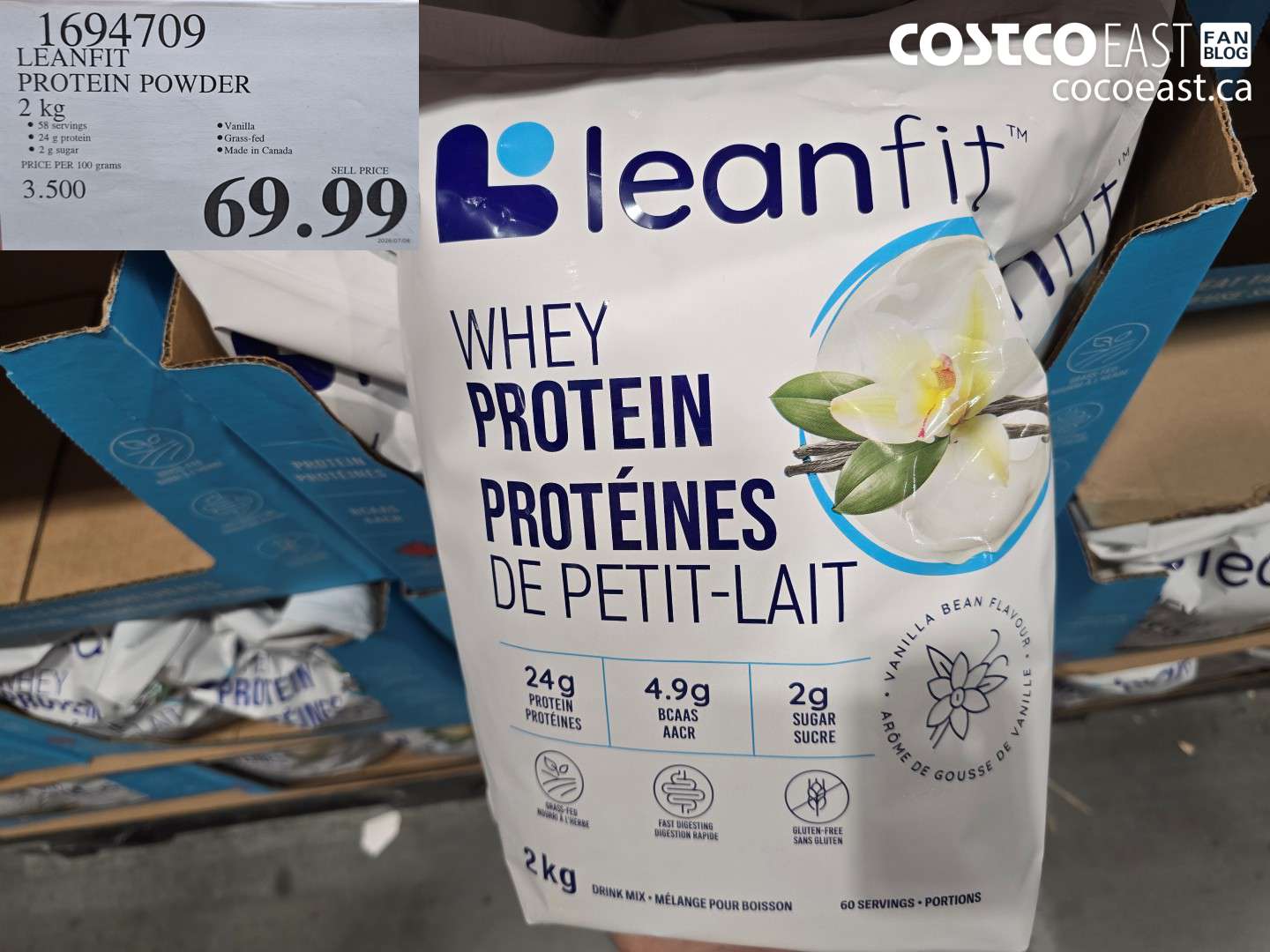 1694709 LEANFIT PROTEIN POWDER 2 KG $69.99