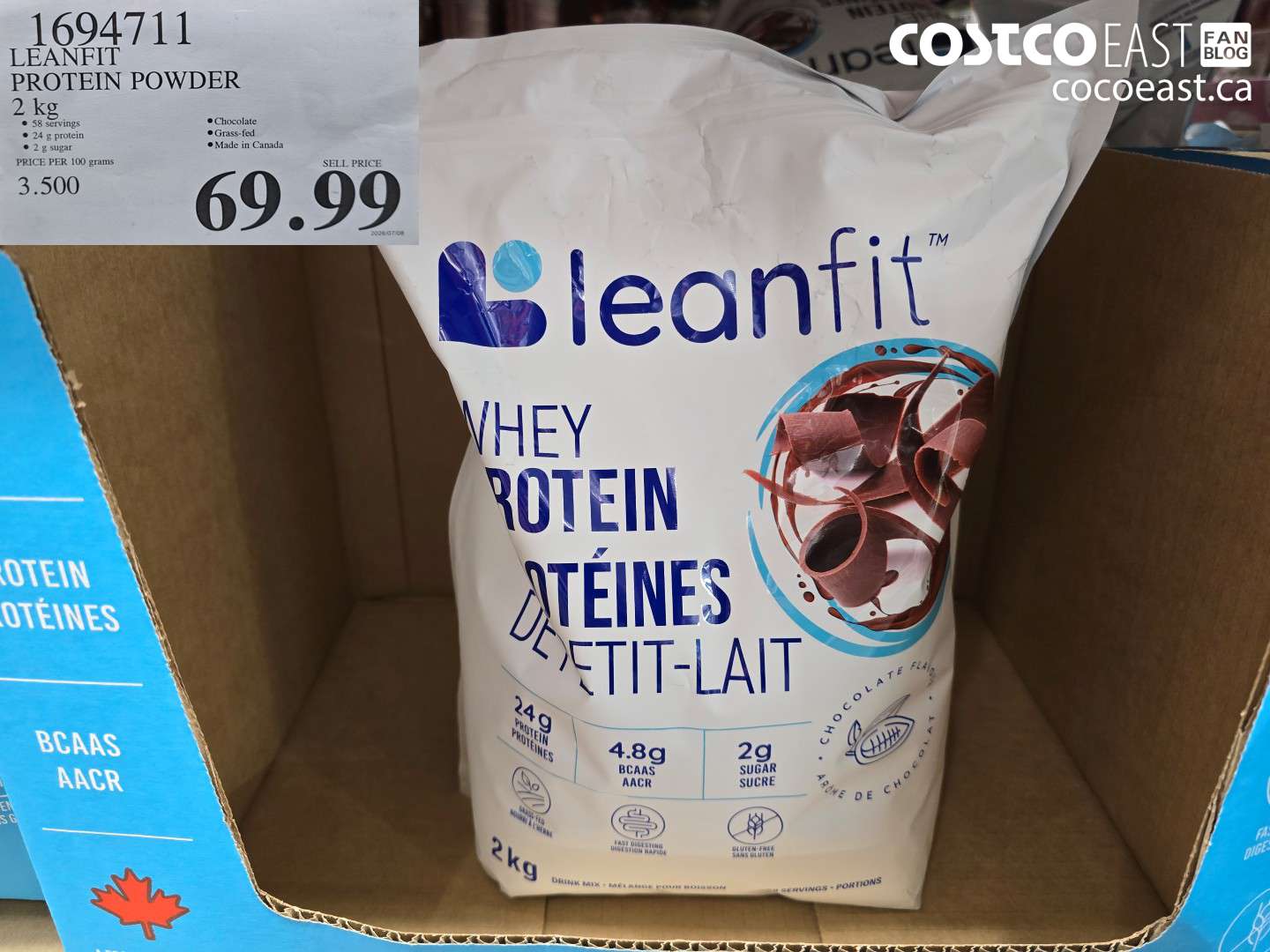 1694711 LEANFIT PROTEIN POWDER 2 KG $69.99