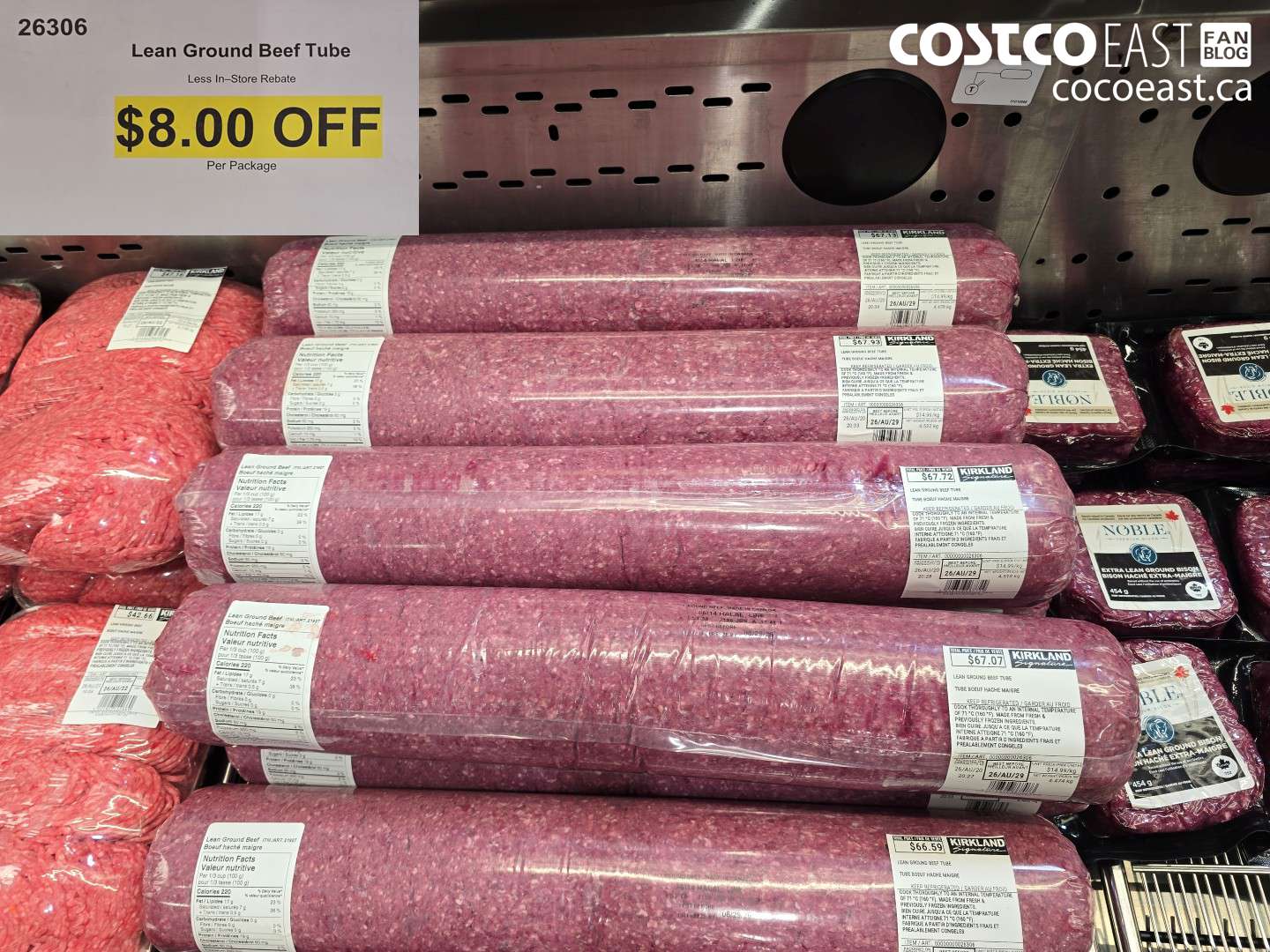 26306 LEAN GROUND BEEF TUBE ($8.00 INSTANT SAVINGS)