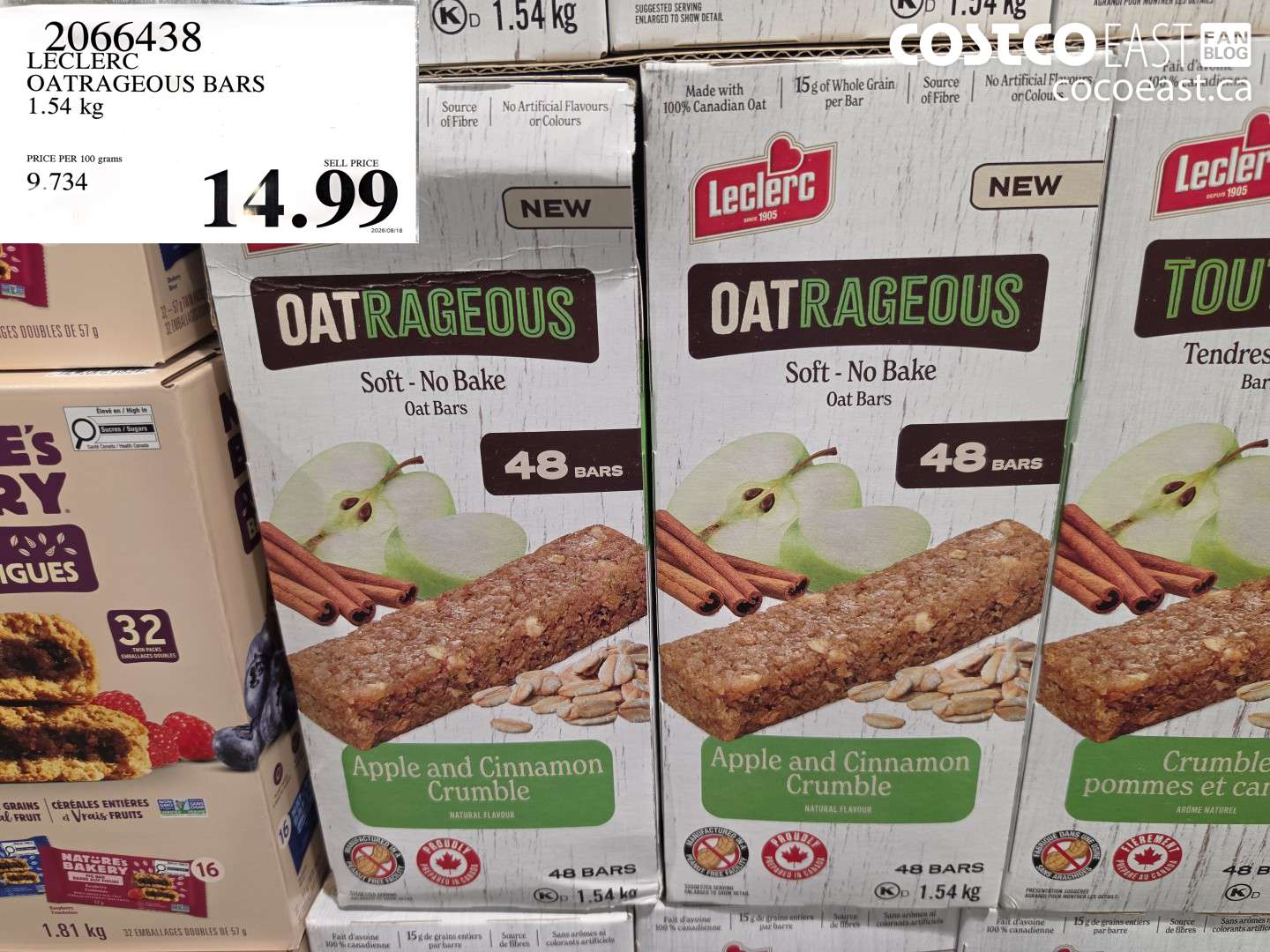 2066438 LECLERC OATRAGEOUS BARS 1.54 KG $14.99