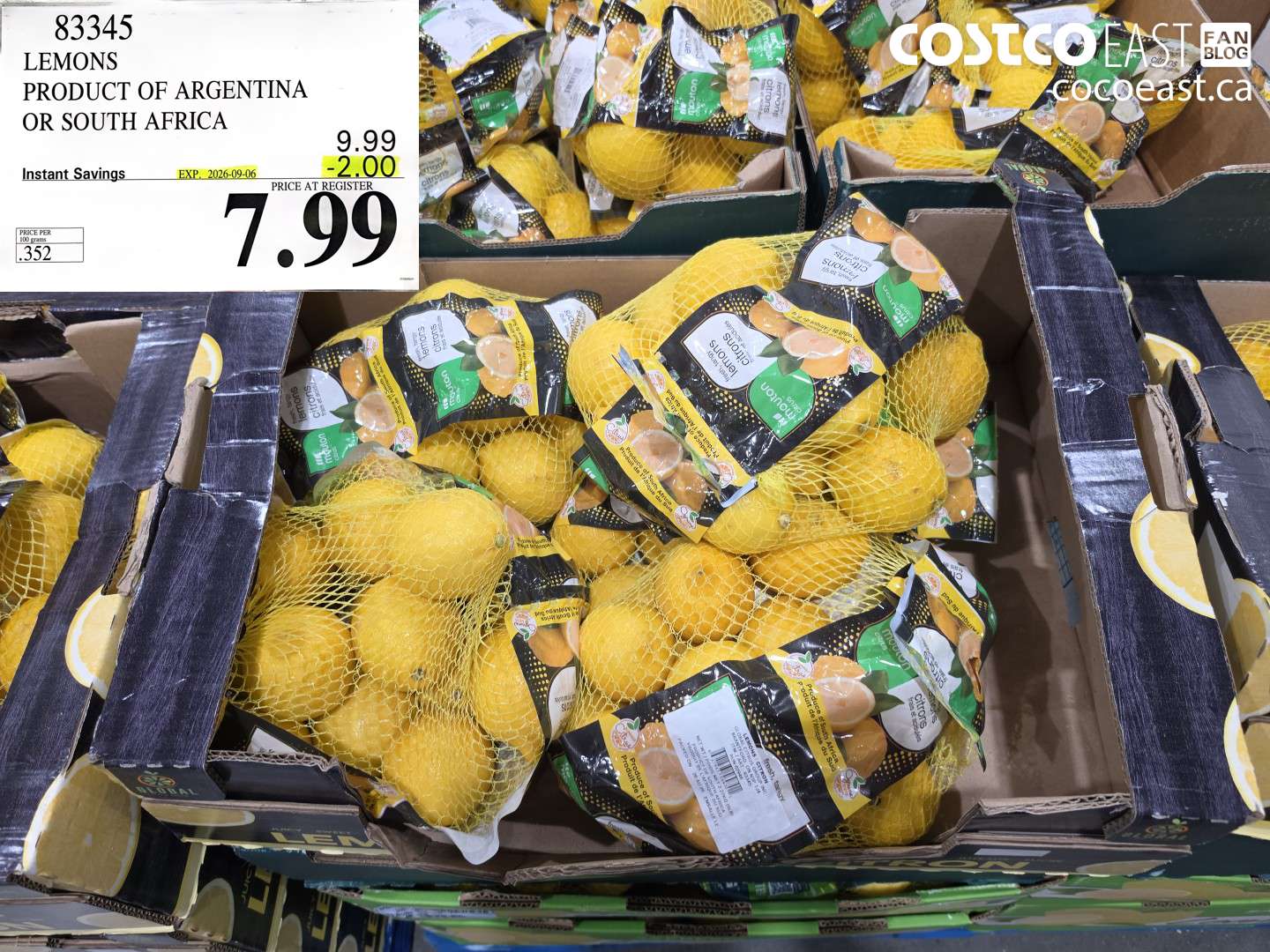 83345 LEMONS PRODUCT OF ARGENTINA OR SOUTH AFRICA ($2.00 INSTANT SAVINGS EXPIRES ON 2026-09-06) $7.99
