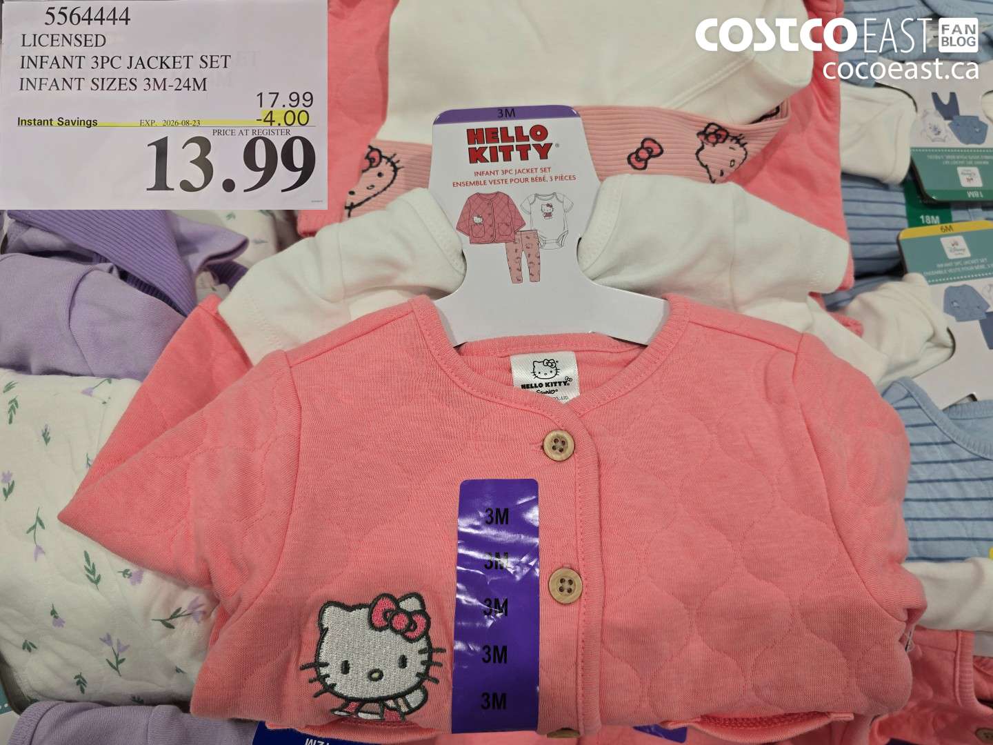 5564444 LICENSED INFANT 3PC JACKET SET INFANT SIZES 3M-24M ($4.00 INSTANT SAVINGS EXPIRES ON 2026-08-23) $13.99