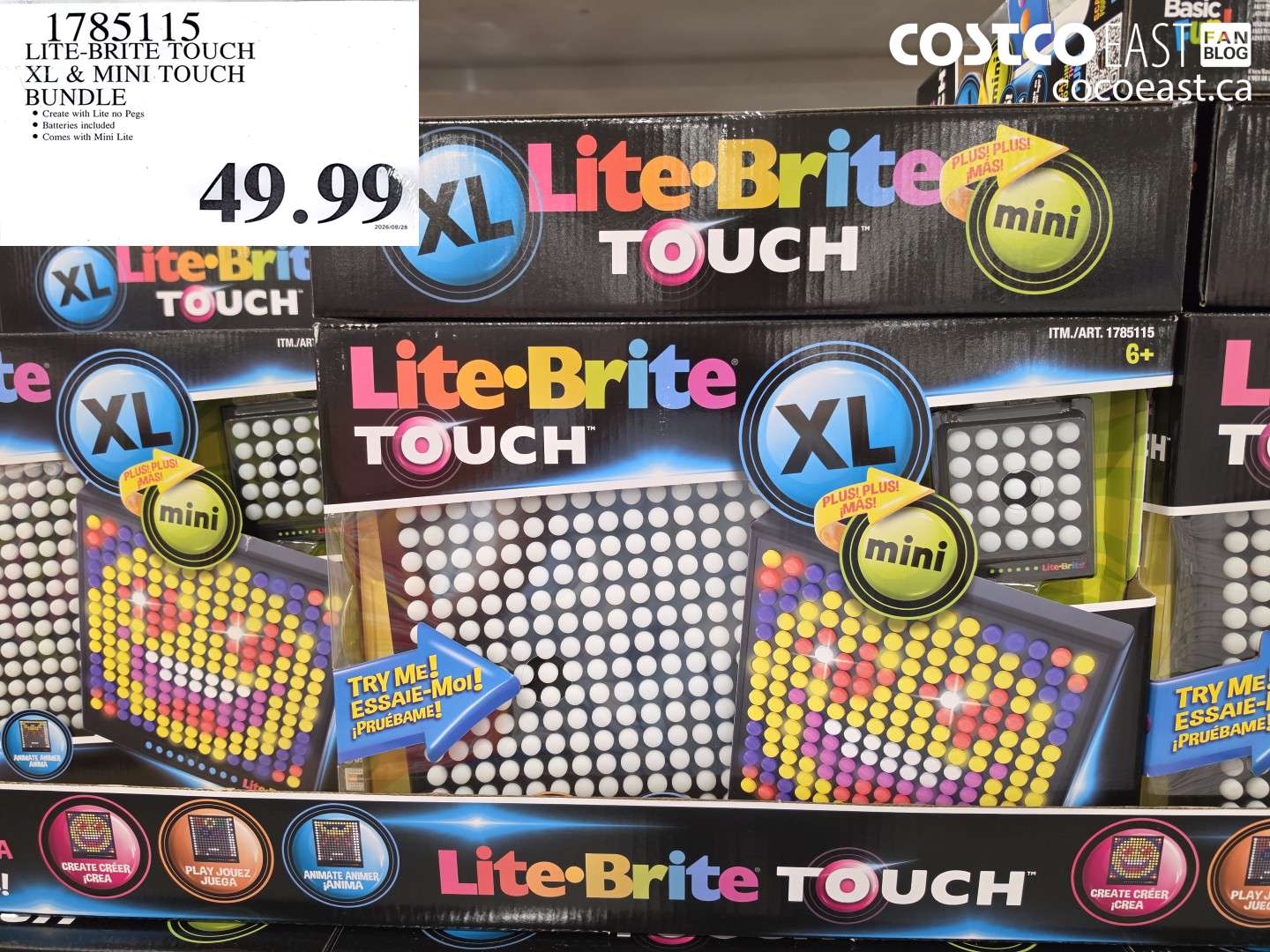 1785115 LITE-BRITE TOUCH XL & MINI TOUCH BUNDLE $49.99
