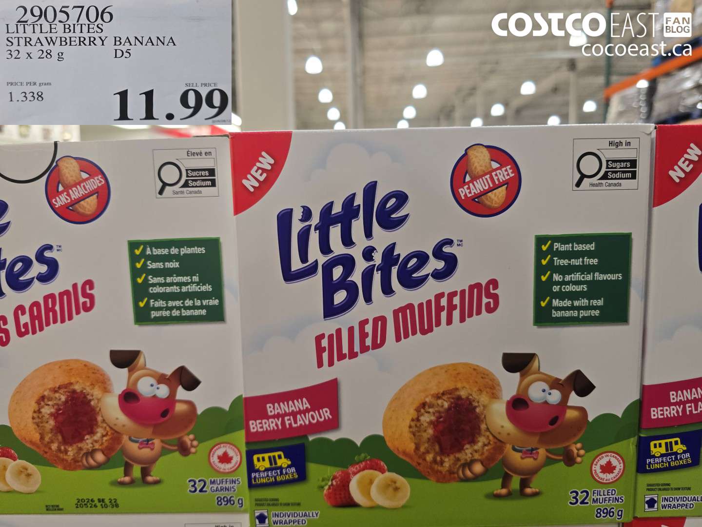 2905706 LITTLE BITES STRAWBERRY BANANA 32 X 28 G $11.99