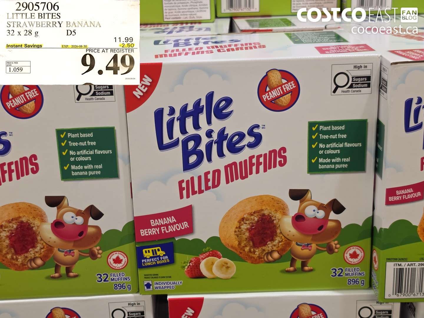 2905706 LITTLE BITES STRAWBERRY BANANA 32 X 28 G ($2.50 INSTANT SAVINGS EXPIRES ON 2026-08-30) $9.49