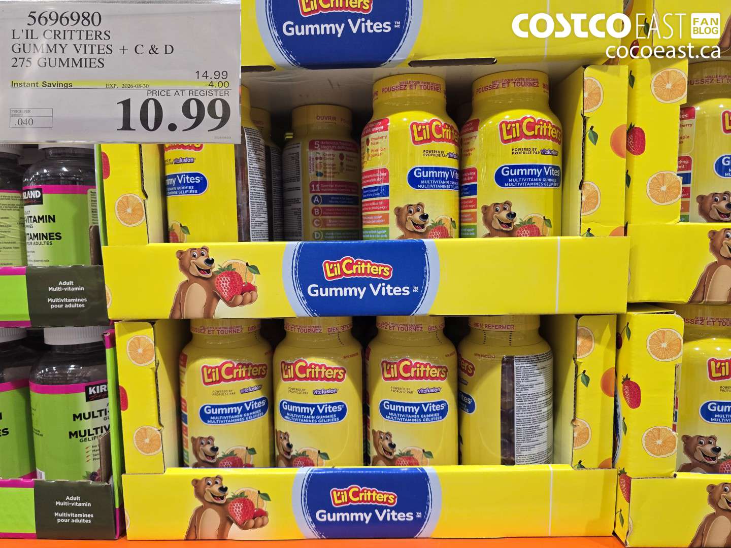 5696980 L'L CRITTERS GUMMY VITES + C & D 275 GUMMIES ($4.00 INSTANT SAVINGS EXPIRES ON 2026-08-30) $10.99