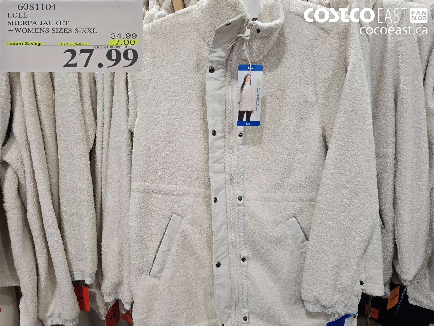 6081104 LOLË SHERPA JACKET WOMENS SIZES S-XXL ($7.00 INSTANT SAVINGS EXPIRES ON 2026-08-30) $27.99