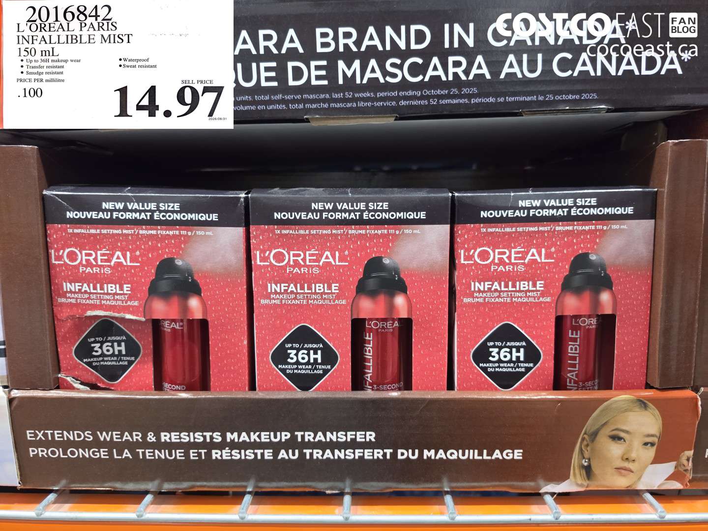 2016842 L'OREAL PARIS INFALLIBLE MIST 150 ML $14.97