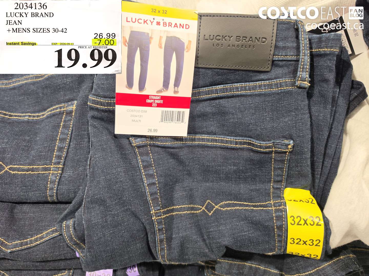 2034136 LUCKY BRAND JEAN MENS SIZES 30-42 ($7.00 INSTANT SAVINGS EXPIRES ON 2026-09-13) $19.99