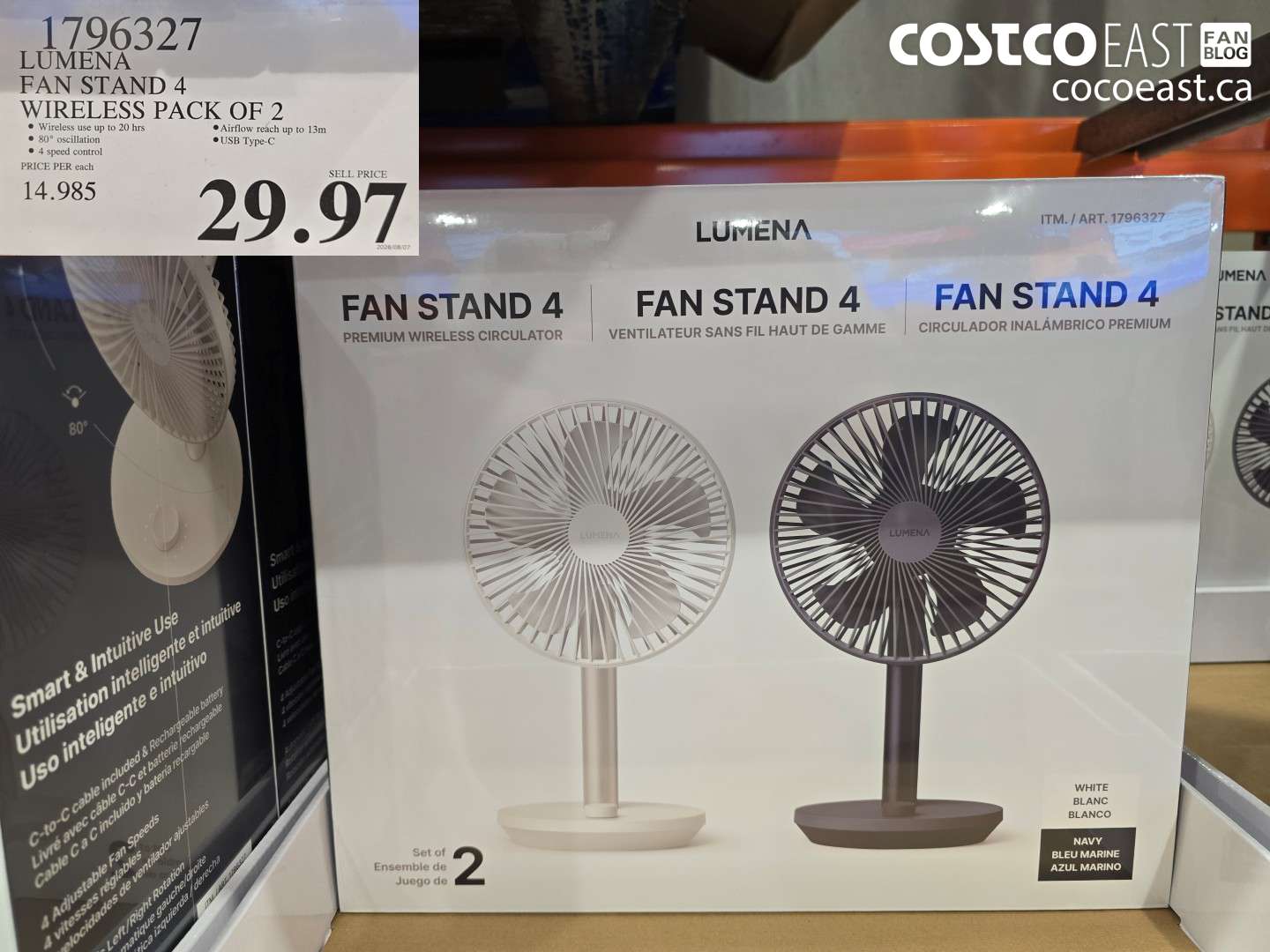 1796327 LUMENA FAN STAND 4 WIRELESS PACK OF 2 $29.97