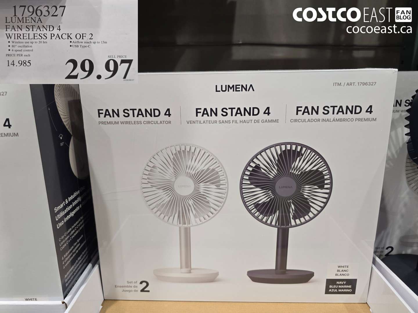 1796327 LUMENA FAN STAND 4 WIRELESS PACK OF 2 $29.97