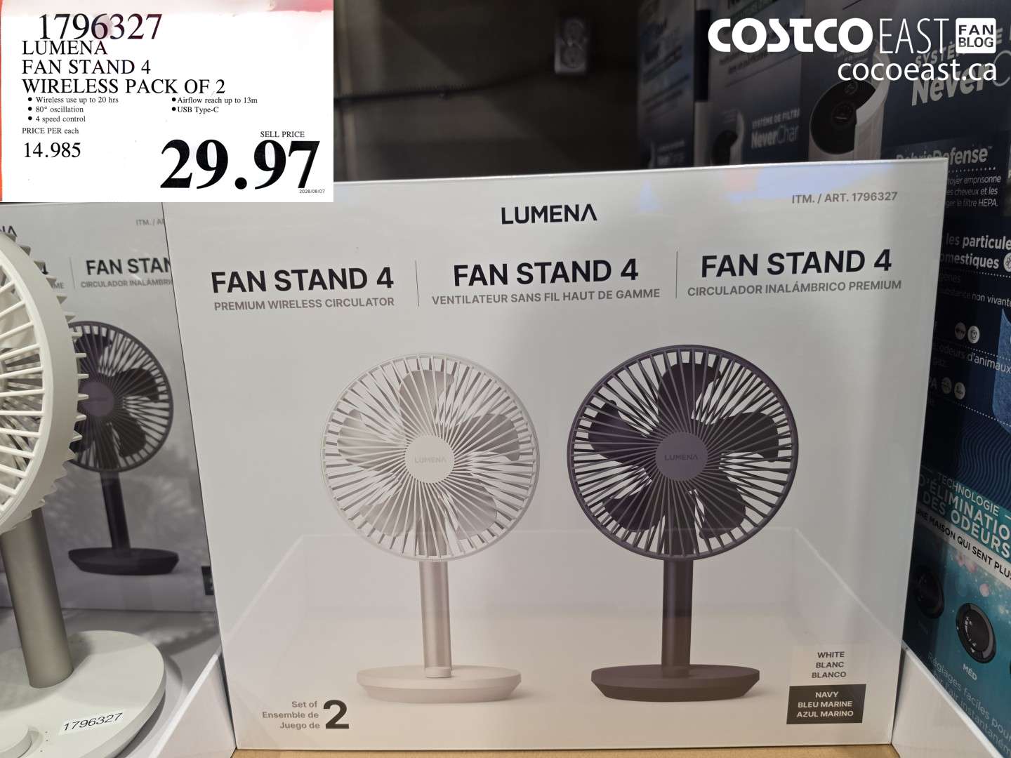 1796327 LUMENA FAN STAND 4 WIRELESS PACK OF 2 $29.97