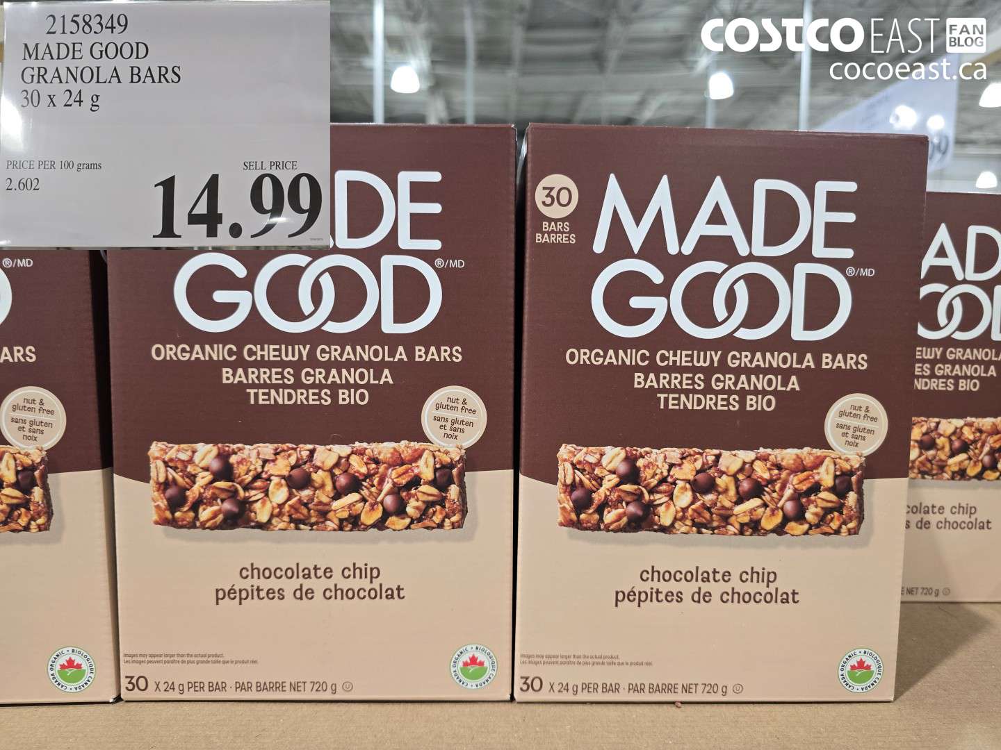 2158349 MADE GOOD GRANOLA BARS 30 X 24 G $14.99