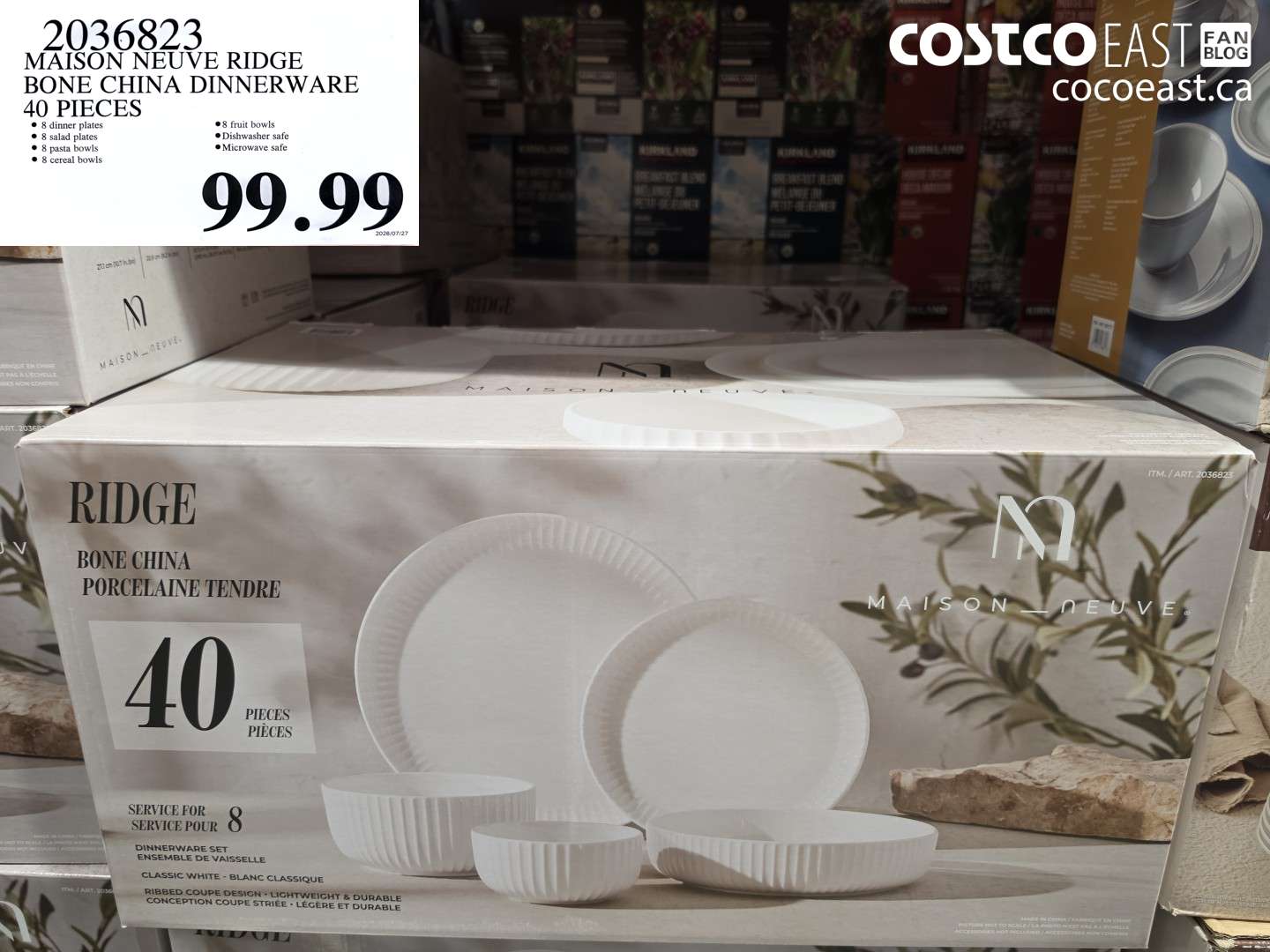 2036823 MAISON NEUVE RIDGE BONE CHINA DINNERWARE 40 PIECES $99.99