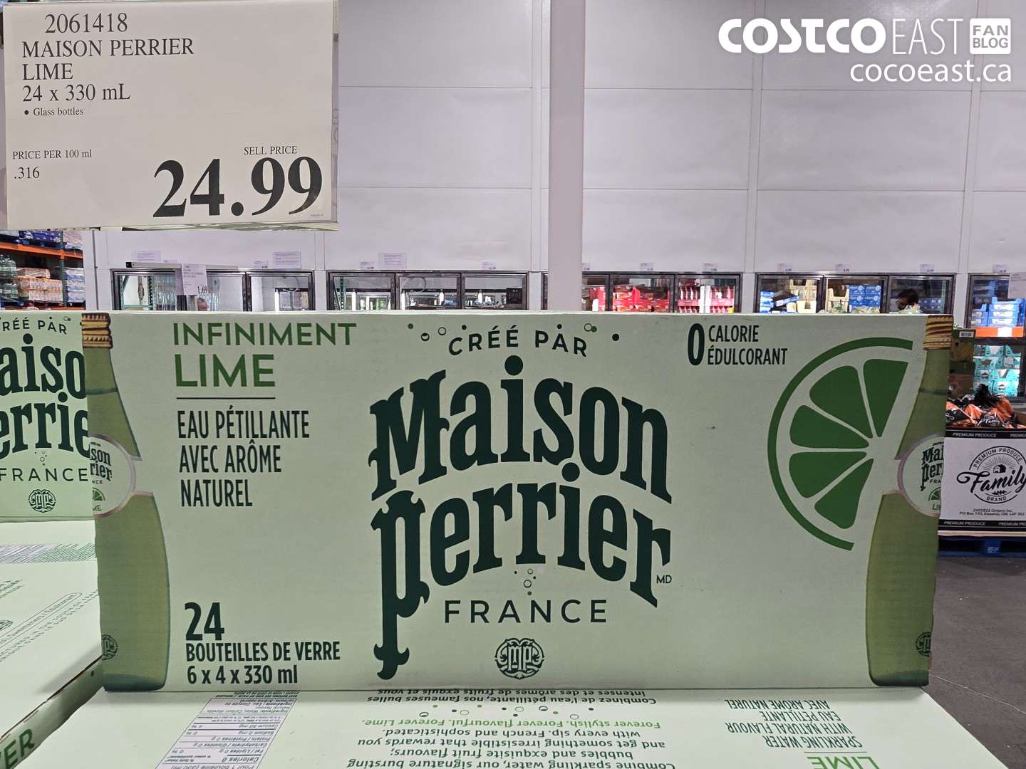 2061418 MAISON PERRIER LIME 24 X 330 ML $24.99