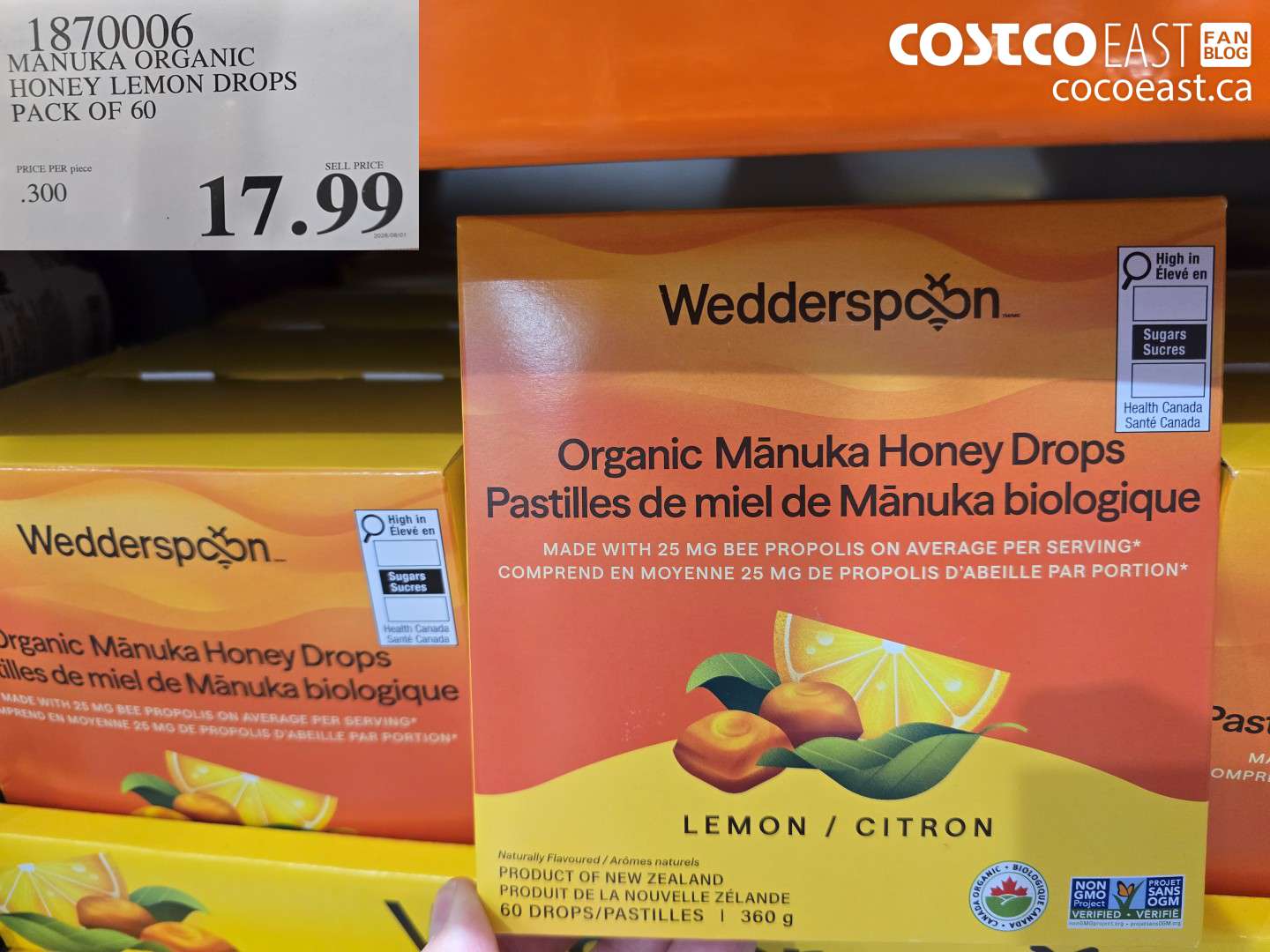 1870006 MANUKA ORGANIC HONEY LEMON DROPS PACK OF 60 $17.99