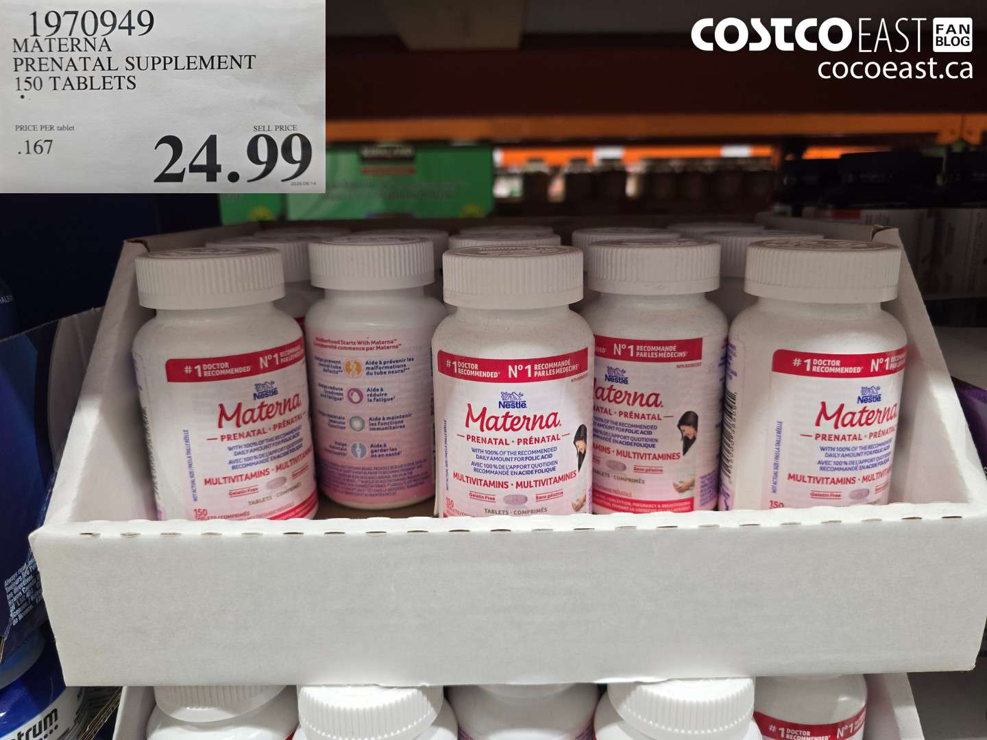 1970949 MATERNA PRENATAL SUPPLEMENT 150 TABLETS $24.99