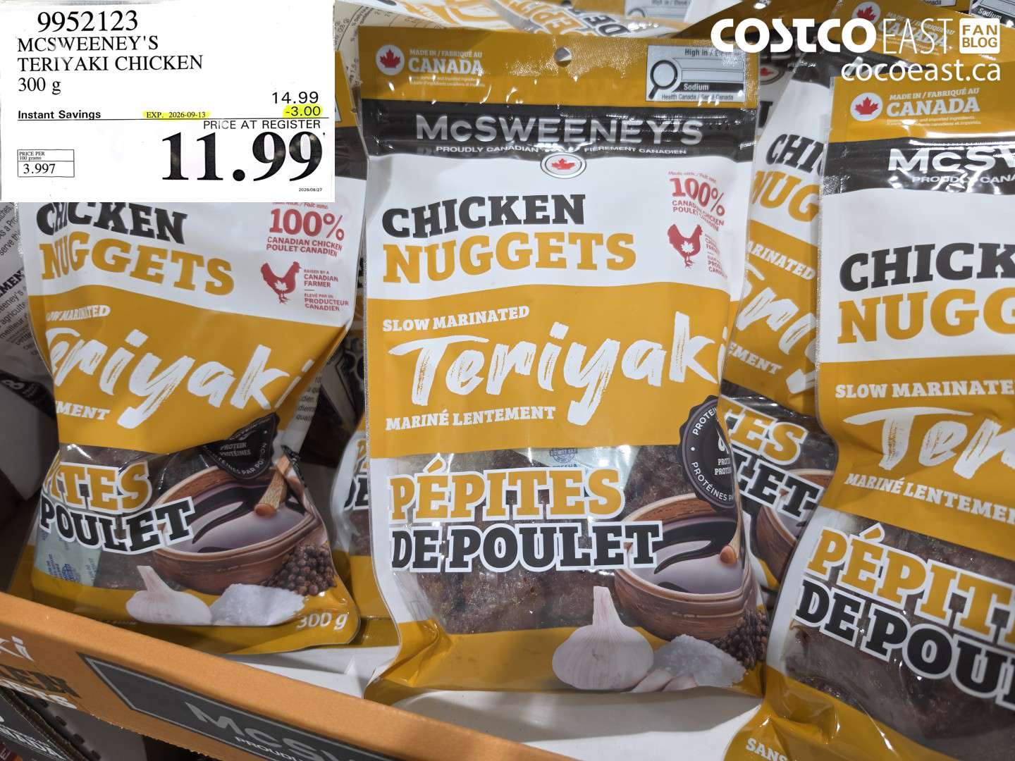 9952123 MCSWEENEY'S TERIYAKI CHICKEN 300 G ($3.00 INSTANT SAVINGS EXPIRES ON 2026-09-13) $11.99