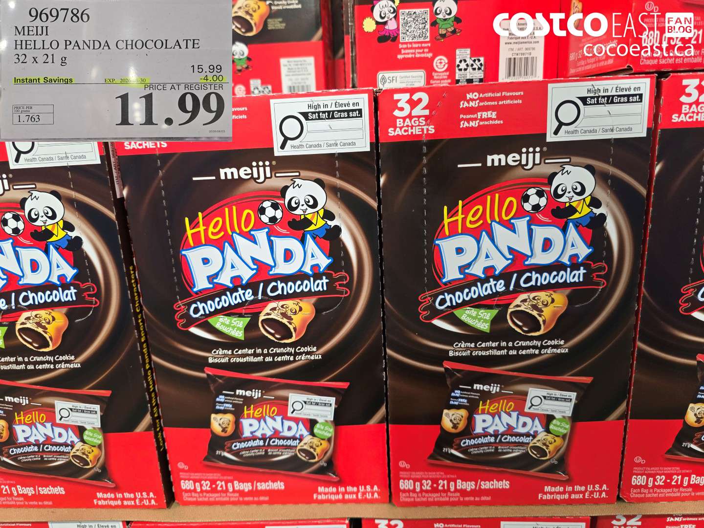 969786 MEIJI HELLO PANDA CHOCOLATE 32 X 21 G ($4.00 INSTANT SAVINGS EXPIRES ON 2026-08-30) $11.99