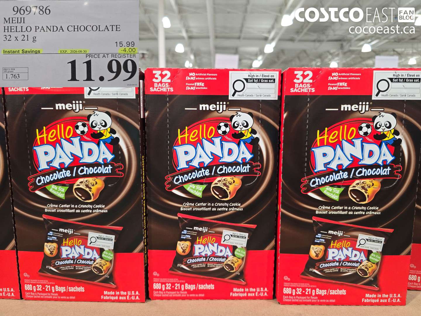969786 MEIJI HELLO PANDA CHOCOLATE 32 X 21 G ($4.00 INSTANT SAVINGS EXPIRES ON 2026-08-30) $11.99