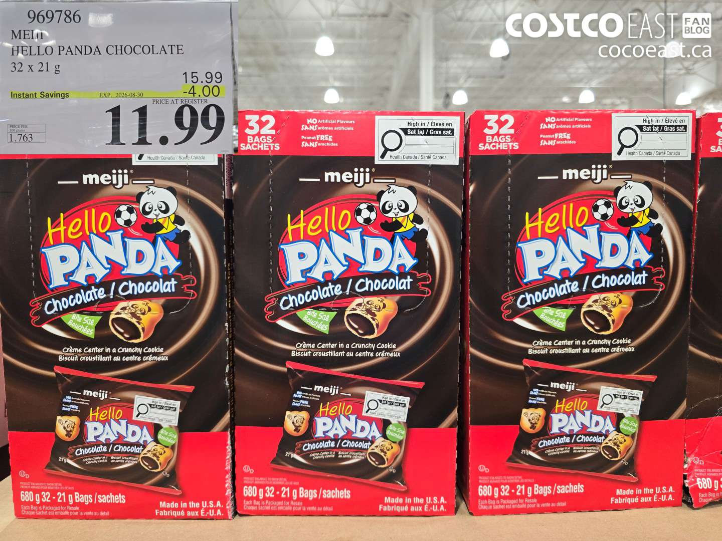 969786 MEIJI HELLO PANDA CHOCOLATE 32 X 21 G ($4.00 INSTANT SAVINGS EXPIRES ON 2026-08-30) $11.99