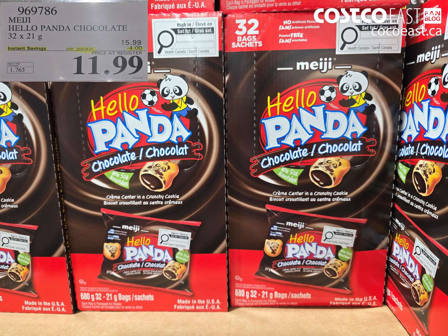 969786 MEIJI HELLO PANDA CHOCOLATE 32 X 21 G ($4.00 INSTANT SAVINGS EXPIRES ON 2026-08-30) $11.99