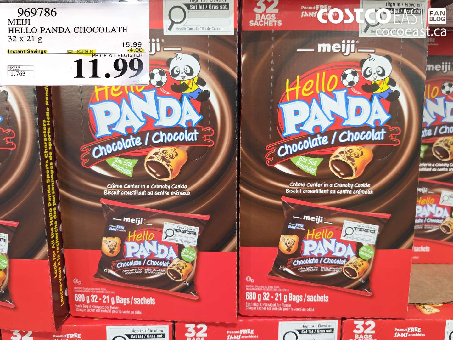 969786 MEIJI HELLO PANDA CHOCOLATE 32 X 21 G ($4.00 INSTANT SAVINGS EXPIRES ON 2026-08-30) $11.99