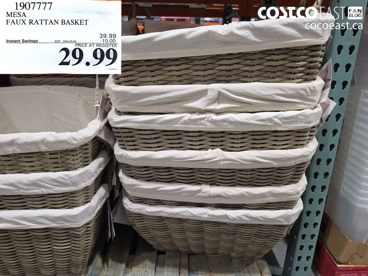 1907777 MESA FAUX RATTAN BASKET ($10.00 INSTANT SAVINGS EXPIRES ON 2026-09-06) $29.99