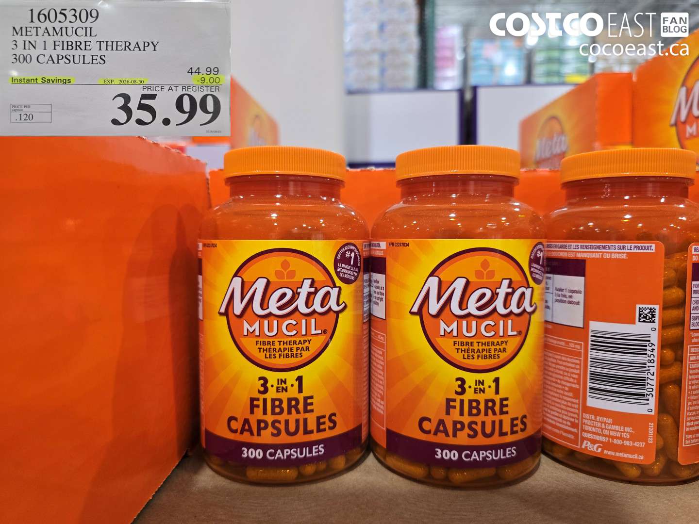 1605309 METAMUCIL 3 IN 1 FIBRE THERAPY 300 CAPSULES ($9.00 INSTANT SAVINGS EXPIRES ON 2026-08-30) $35.99