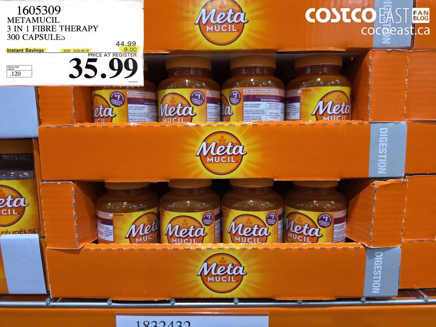 1605309 METAMUCIL 3 IN 1 FIBRE THERAPY 300 CAPSULES ($9.00 INSTANT SAVINGS EXPIRES ON 2026-08-30) $35.99