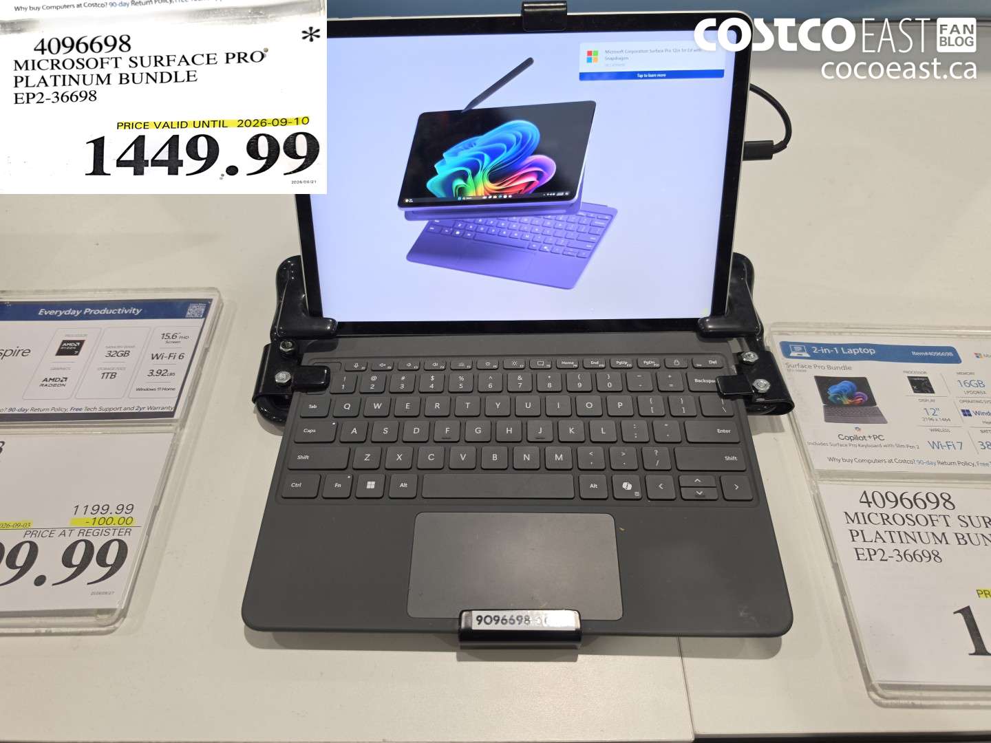 4096698 MICROSOFT SURFACE PRO PLATINUM BUNDLE $1449.99