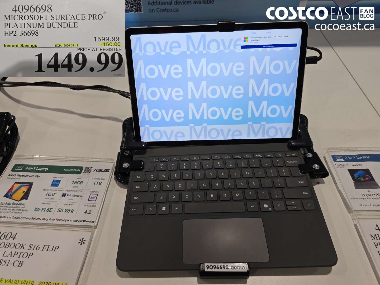 4096698 MICROSOFT SURFACE PRO PLATINUM BUNDLE EP2-36698 ($150.00 INSTANT SAVINGS EXPIRES ON 2026-08-13) $1449.99