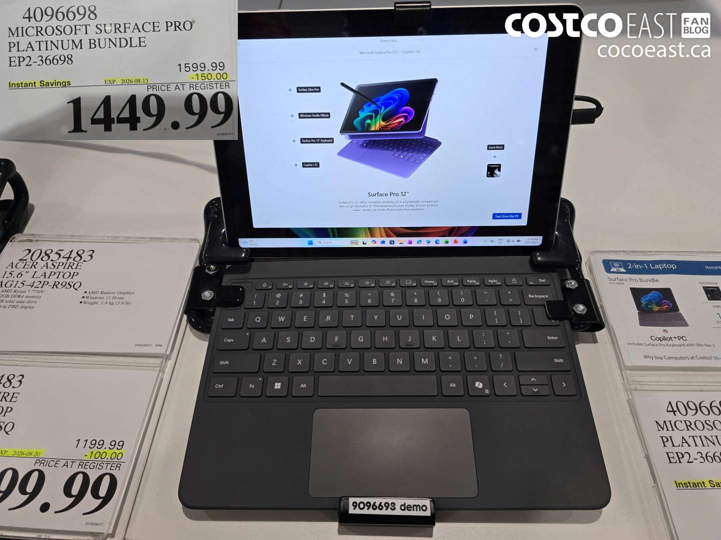 4096698 MICROSOFT SURFACE PRO PLATINUM BUNDLE EP2-36698 ($150.00 INSTANT SAVINGS EXPIRES ON 2026-08-13) $1449.99
