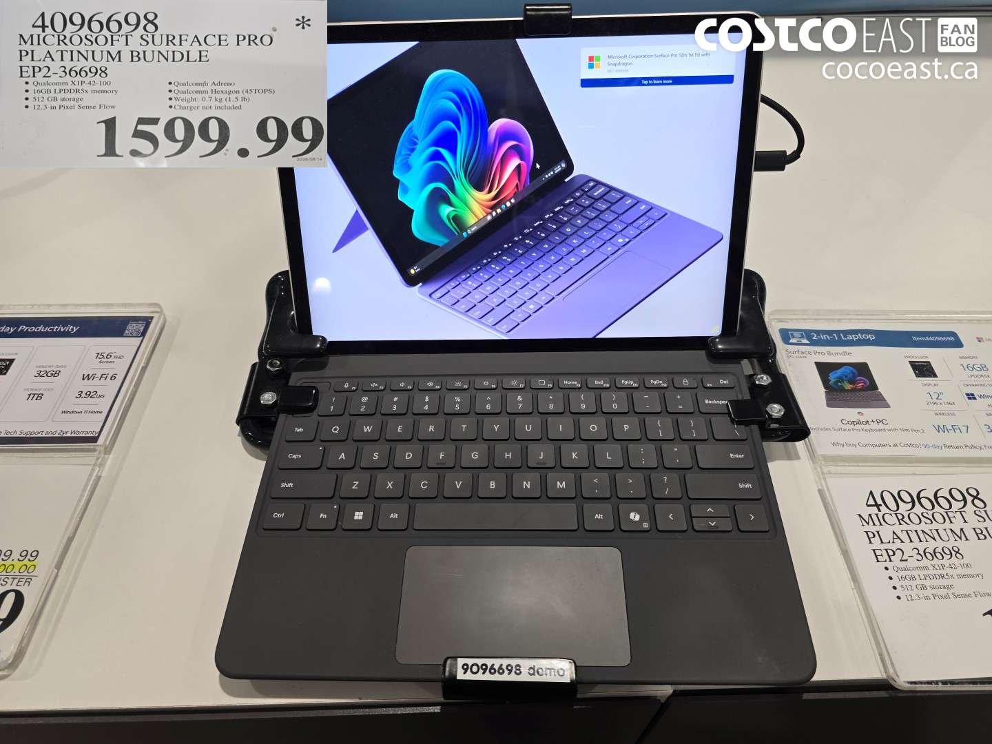 4096698 MICROSOFT SURFACE PRO PLATINUM BUNDLE EP2-36698 $1599.99