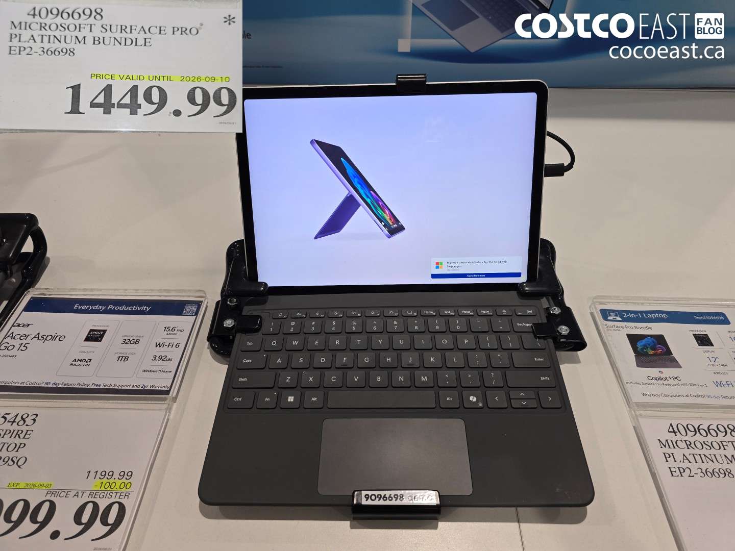 4096698 MICROSOFT SURFACE PRO PLATINUM BUNDLE EP2-36698 $1449.99
