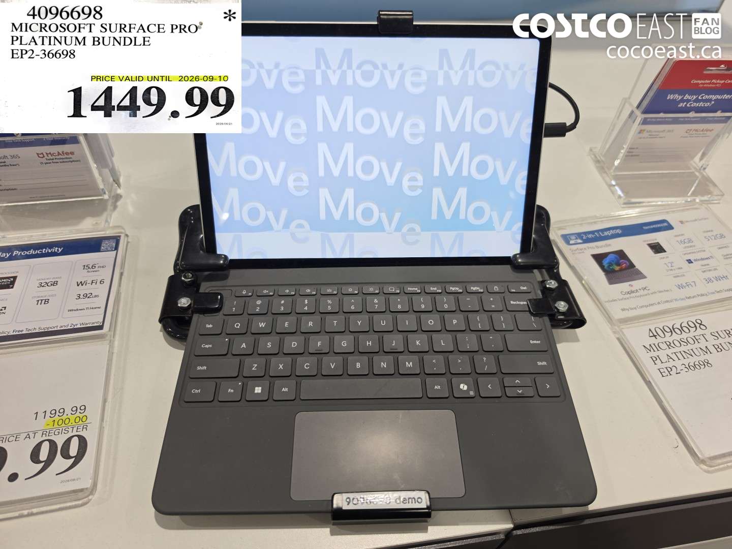 4096698 MICROSOFT SURFACE PRO PLATINUM BUNDLE EP2-36698 $1449.99