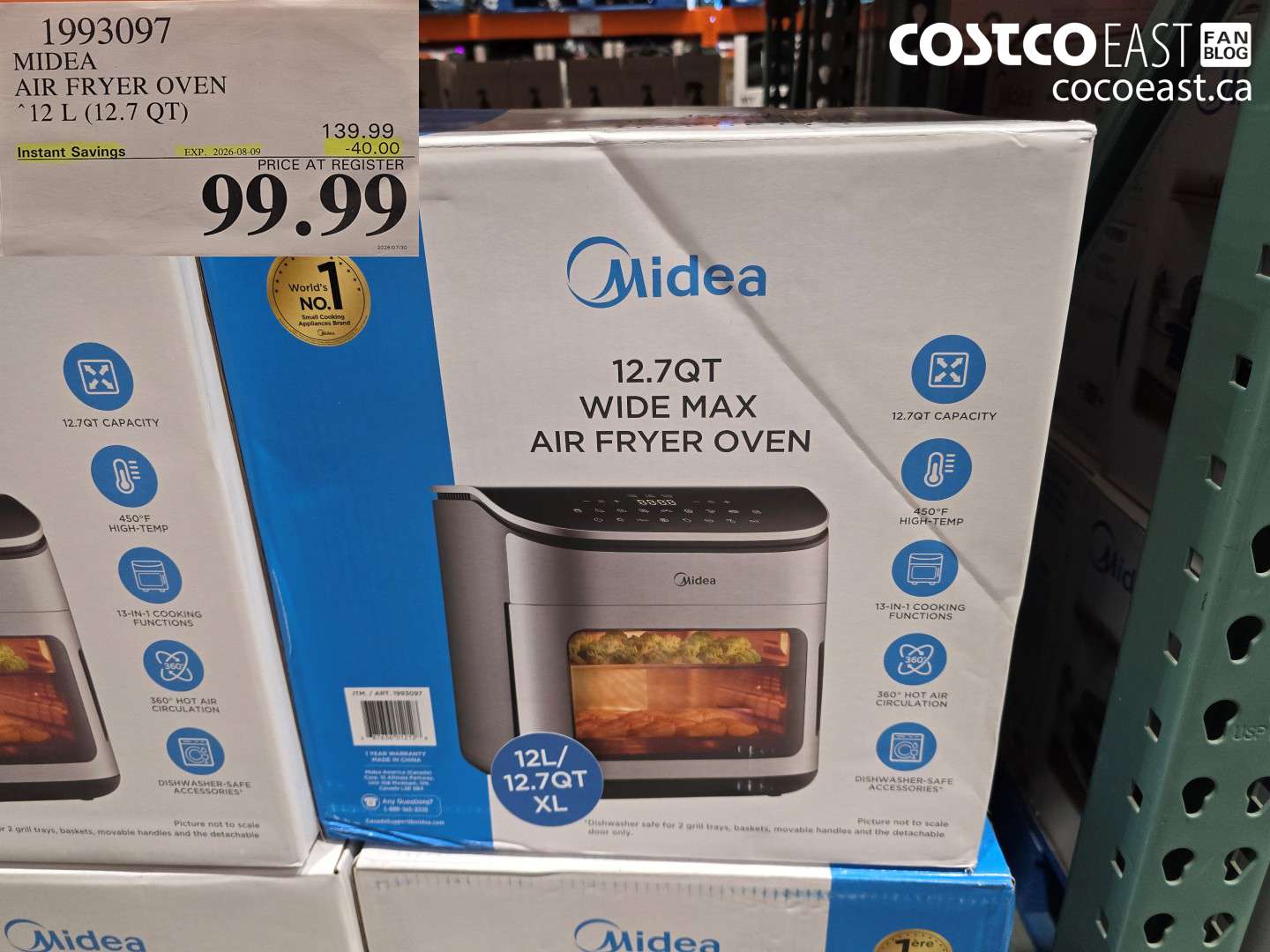 1993097 MIDEA AIR FRYER OVEN 12 L (12.7 QT) ($40.00 INSTANT SAVINGS EXPIRES ON 2026-08-09) $99.99