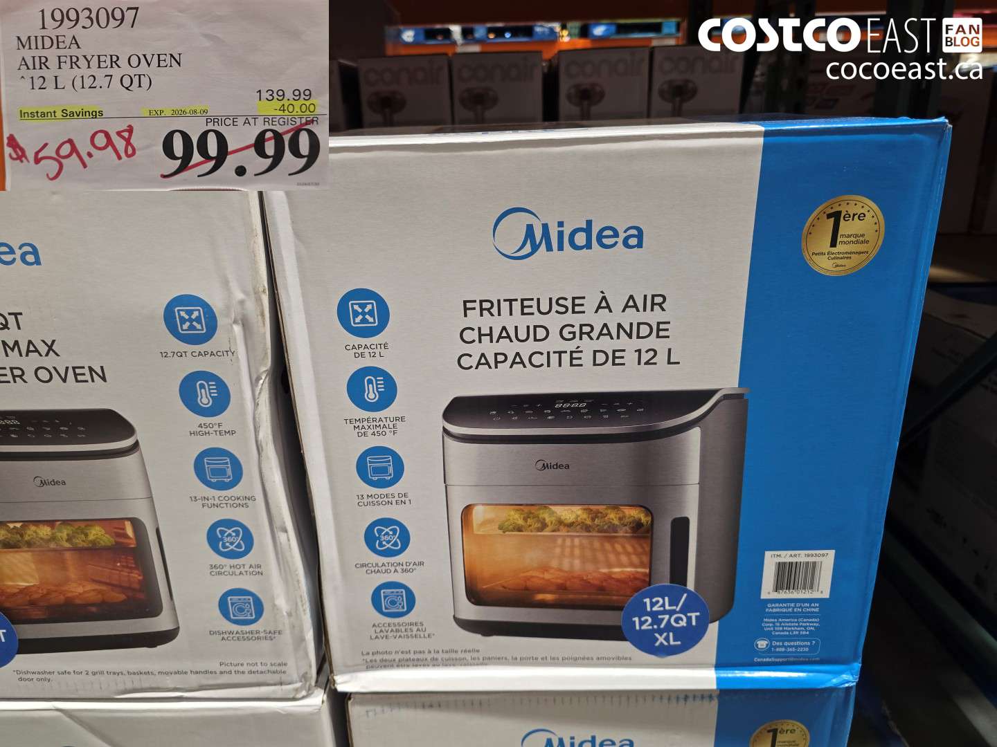 1993097 MIDEA AIR FRYER OVEN 12 L (12.7 QT) ($40.00 INSTANT SAVINGS EXPIRES ON 2026-08-09) $59.98