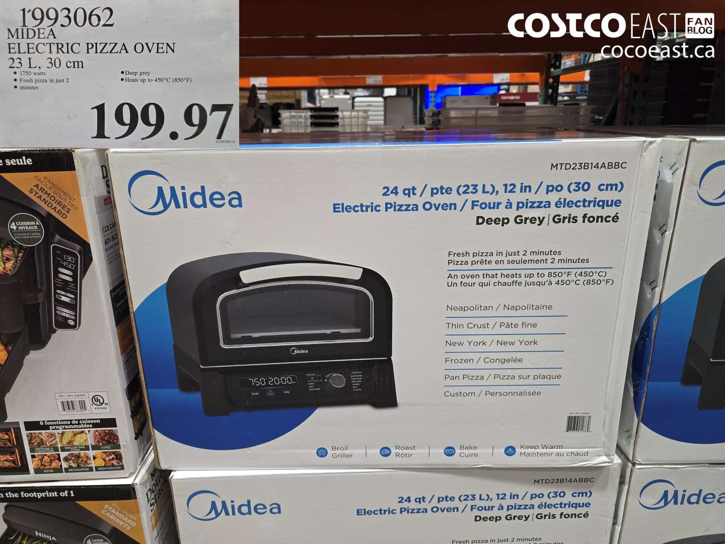 1993062 MIDEA ELECTRIC PIZZA OVEN 23 L, 30 CM $199.97