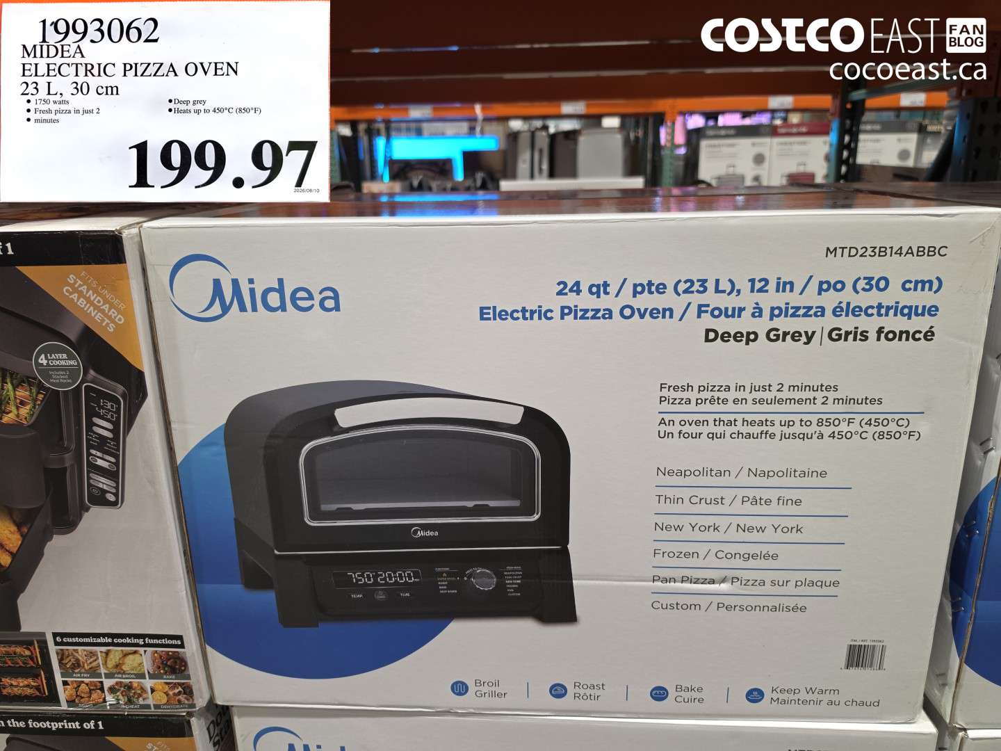1993062 MIDEA ELECTRIC PIZZA OVEN 23 L, 30 CM $199.97